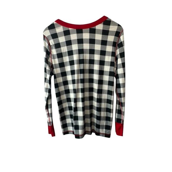Hanna Andersson Black & White Stripe Buffalo Plaid Pajama Shirt Size XL - Picture 4 of 4